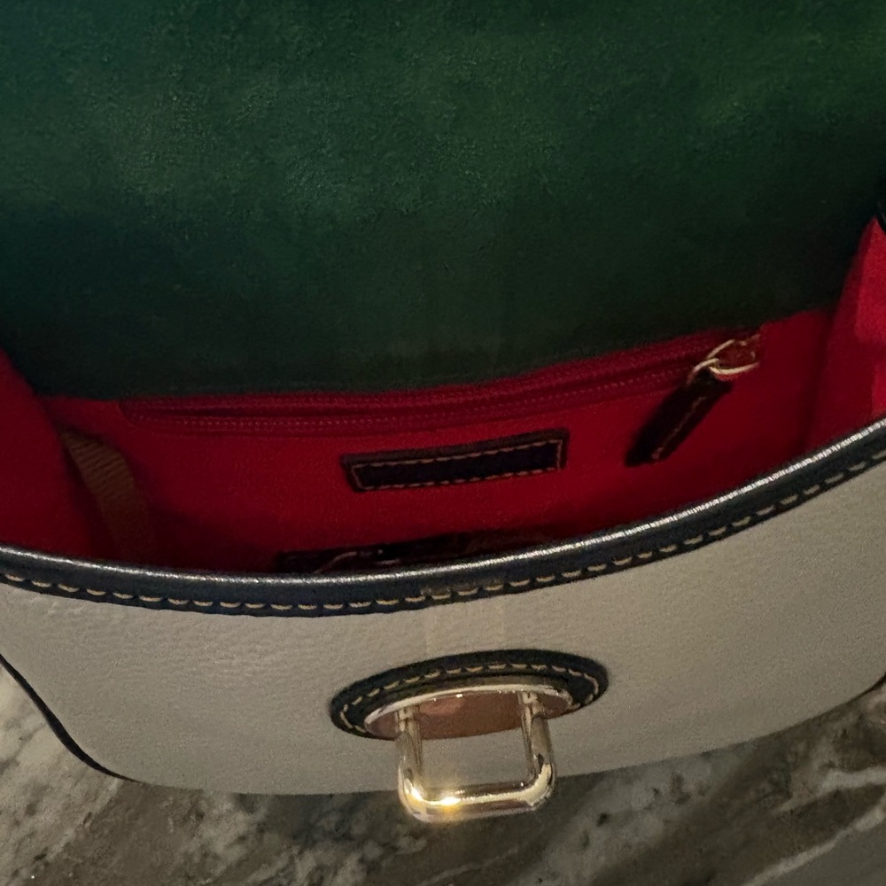 Dooney & Bourke Black and Cream Leather Crossbody Bag - Picture 6 of 9